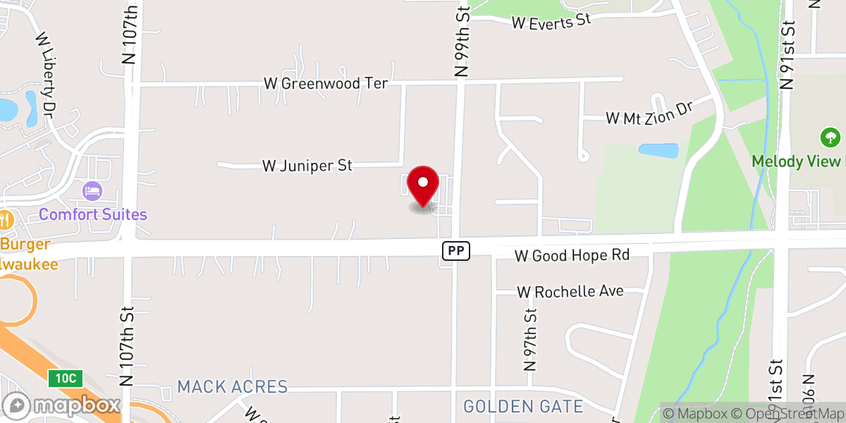 Map showing location of Evangel Assembly of God