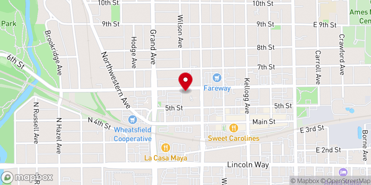 Map showing location of Ames City Auditorium