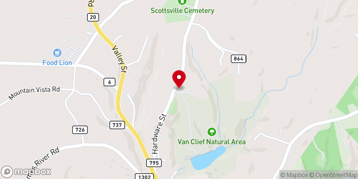 Map showing location of Union Baptist Church