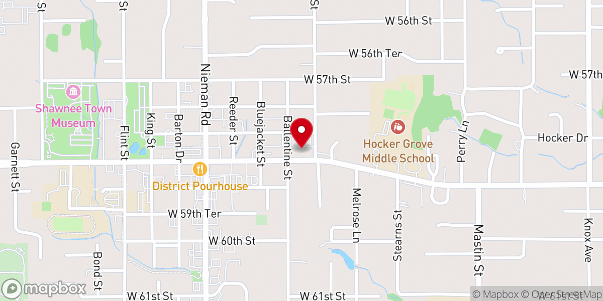 Map showing location of Shawnee United Methodist Church
