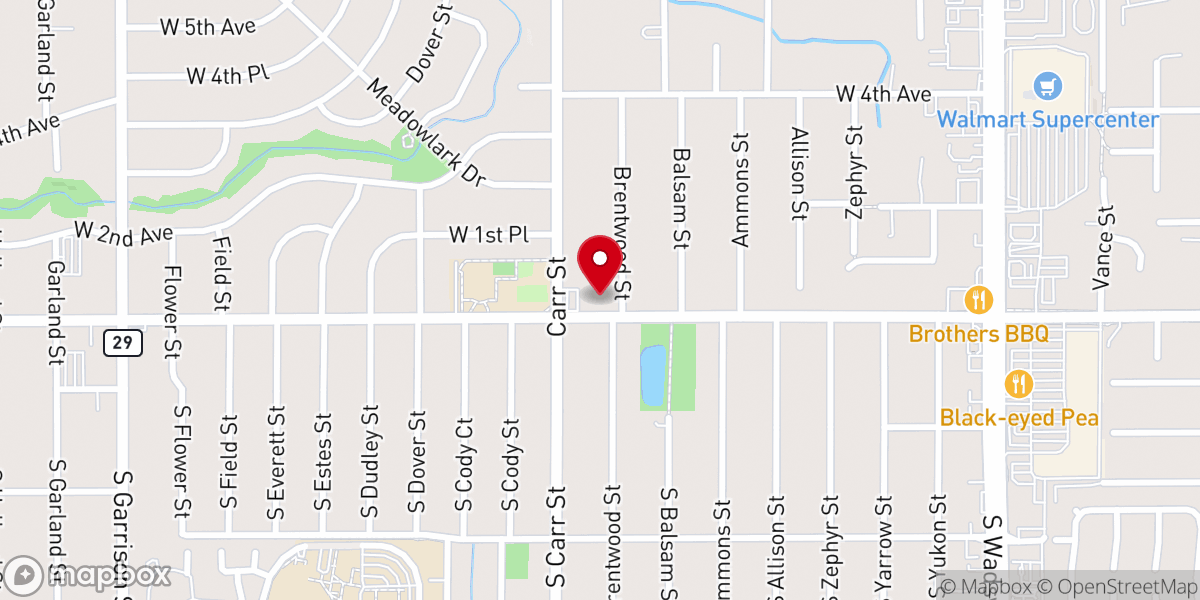 Map showing location of Lakewood United Church of Christ