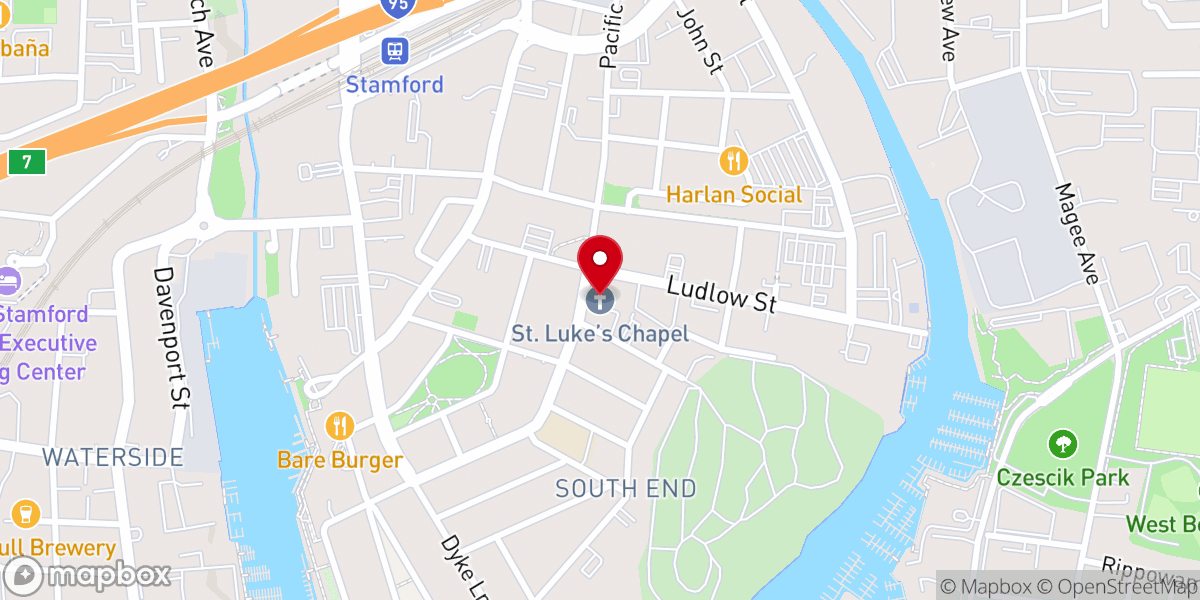 Map showing location of Saint Lukes Chapel