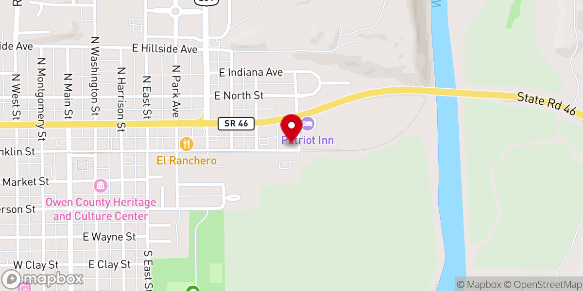 Map showing location of Owen County Center For Women's