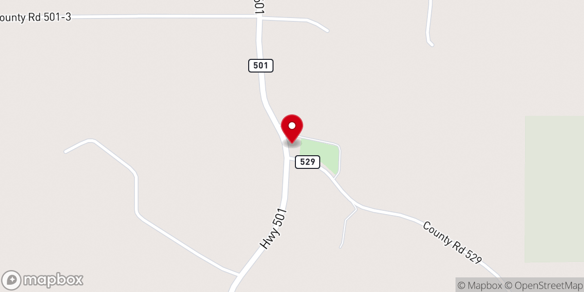 Map showing location of Leaf River Baptist Church