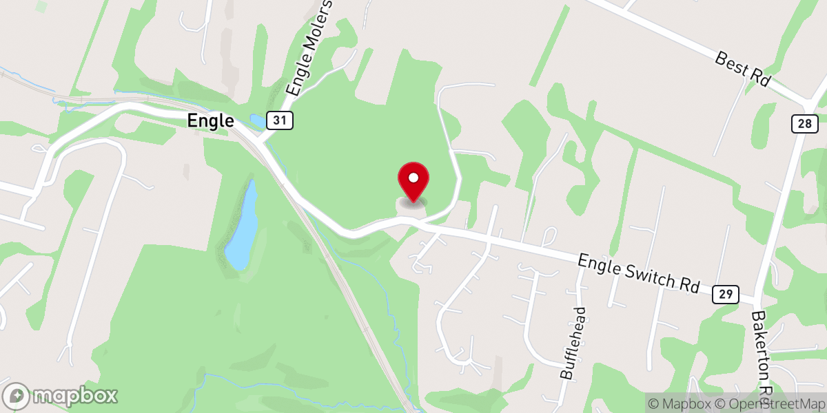 Map showing location of Engle United Methodist Church
