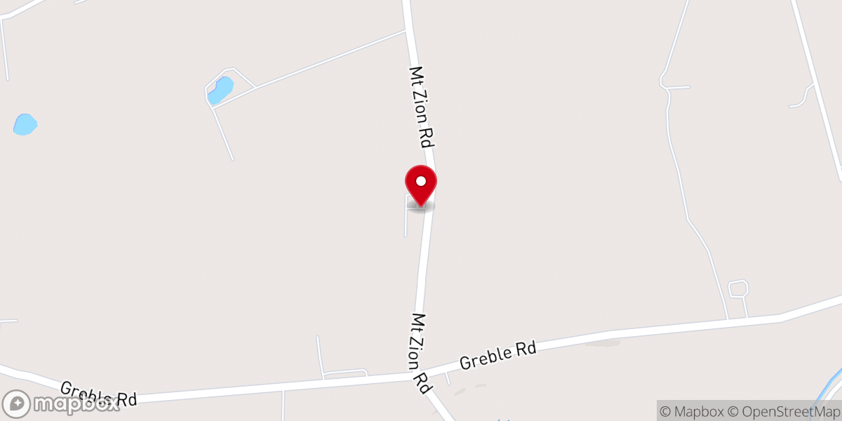 Map showing location of Mount Zion Road Church