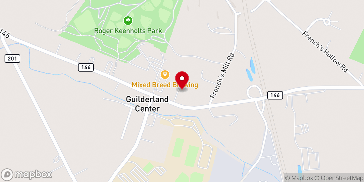Map showing location of Helderberg Reformed Church