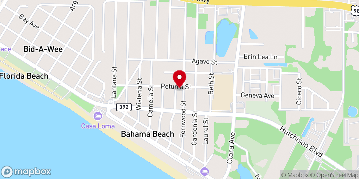 Map showing location of First Assembly of God Church