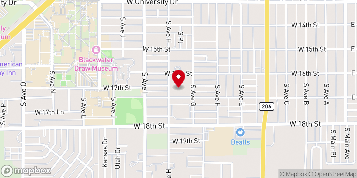 Map showing location of Fellowship Baptist Church