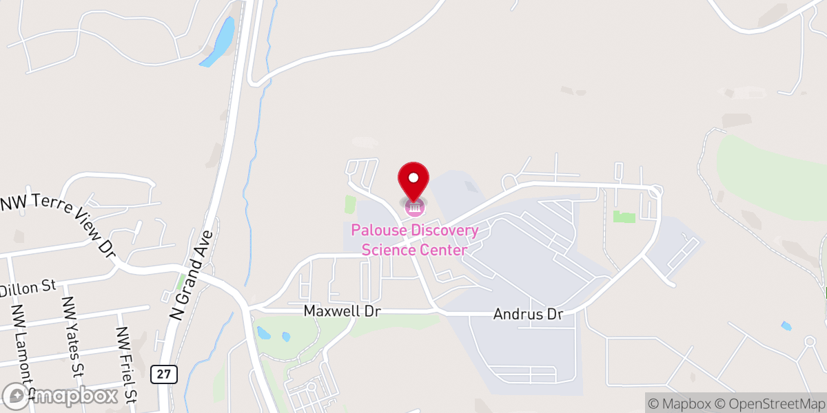 Map showing location of Palouse Discovery Science Center