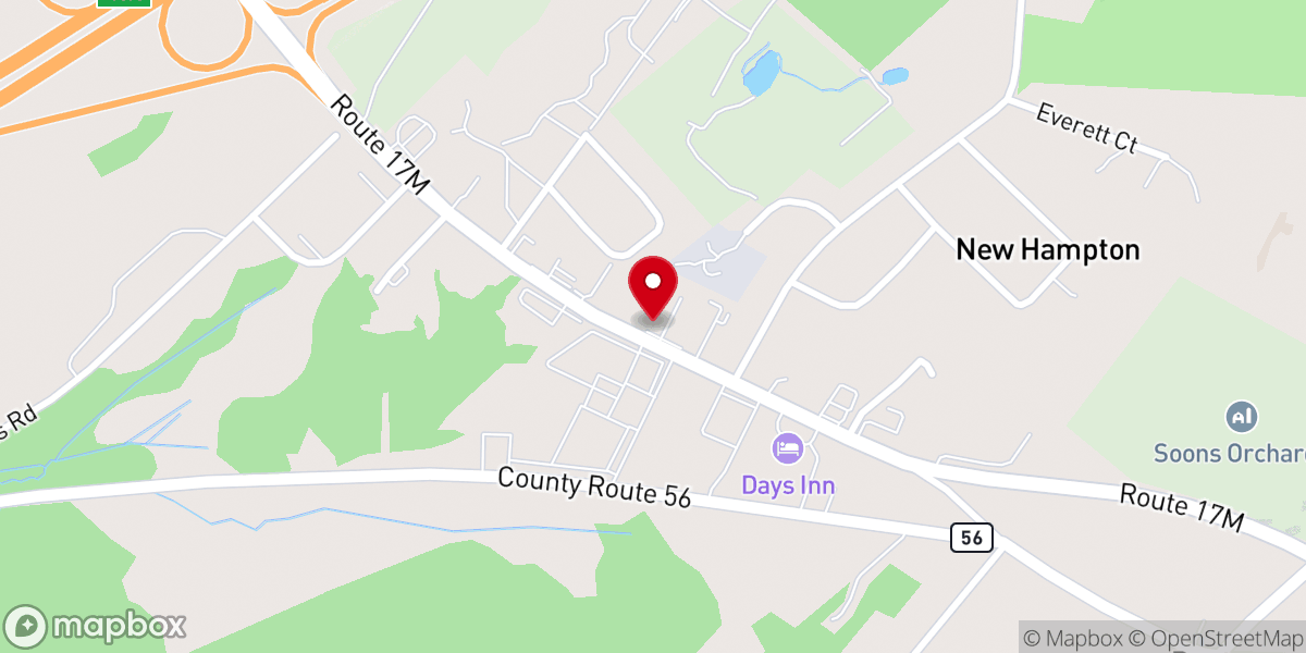Map showing location of New Life Worship Center Inc