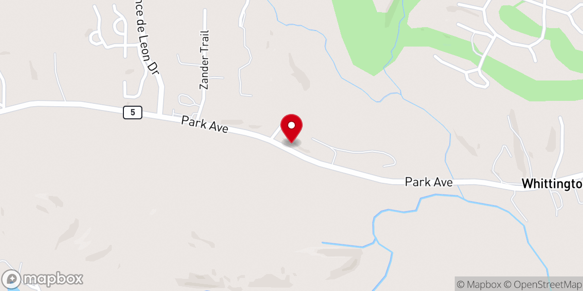 Map showing location of Center Hill Church