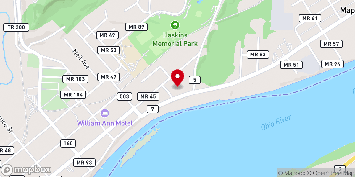 Map showing location of First Church of the Nazarene