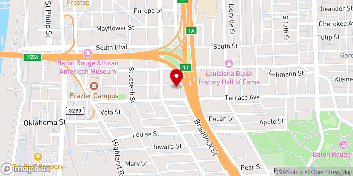 Map showing location of Progressive Baptist Church