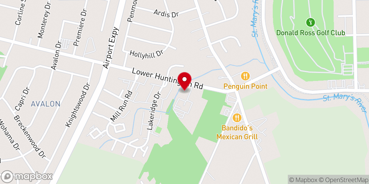 Map showing location of Waynedale Baptist Church