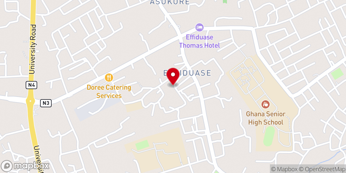 Map showing location of Calvary Methodist Church Effiduase Koforidua