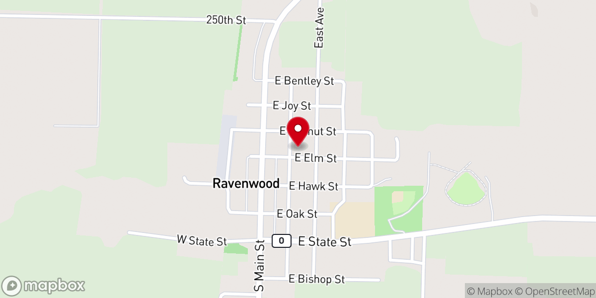 Map showing location of Ravenwood Christian Church