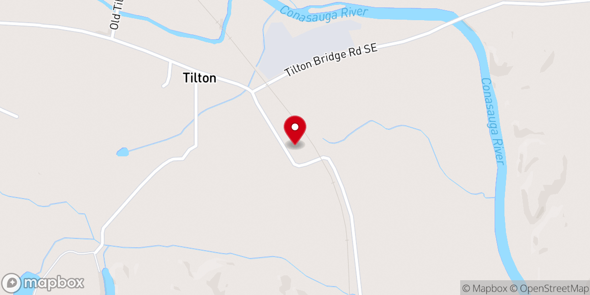 Map showing location of Tilton Methodist Church