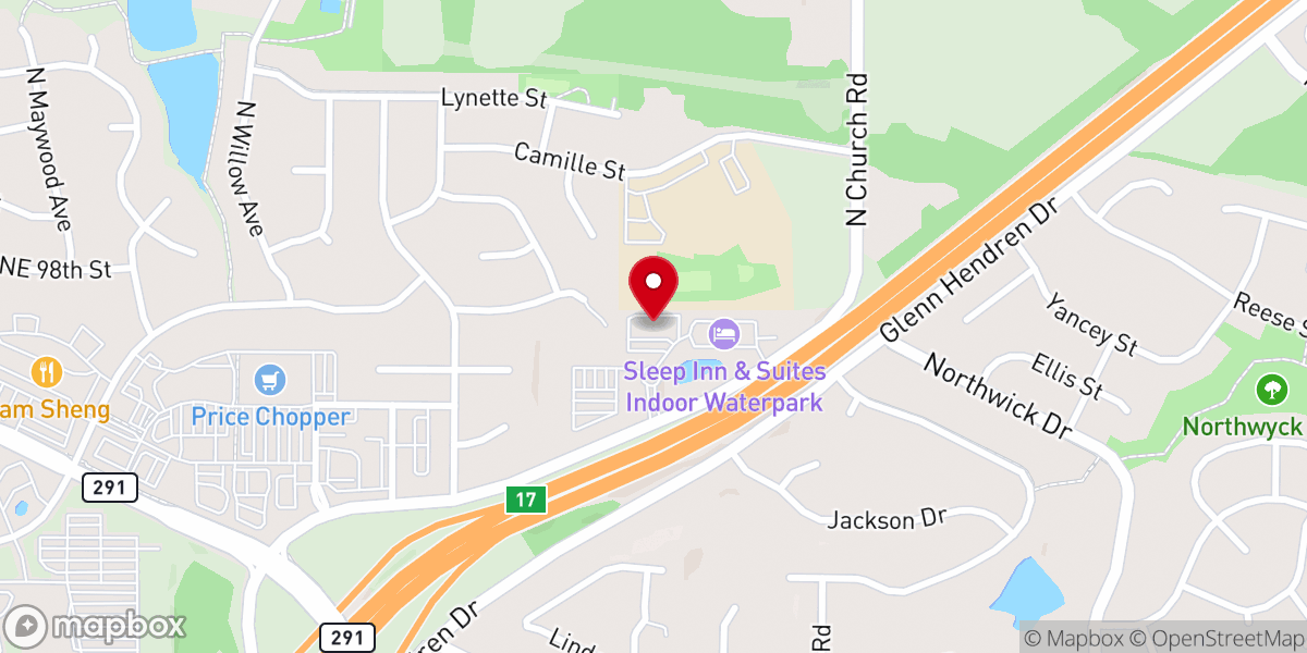 Map showing location of Tru by Hilton Liberty Kansas City