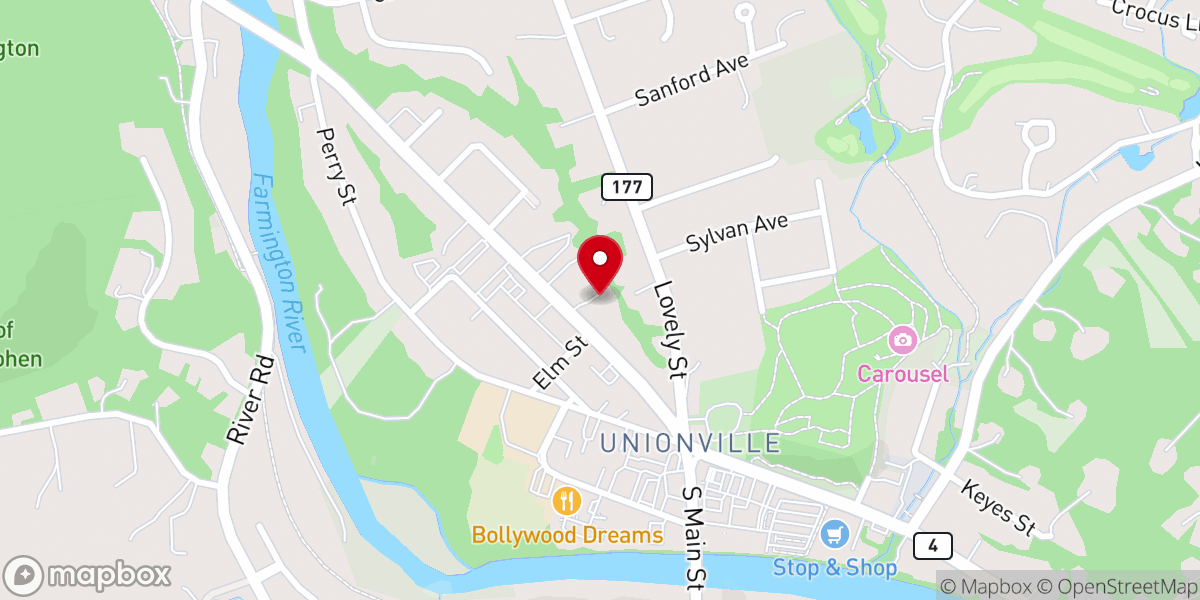 Map showing location of Unionville