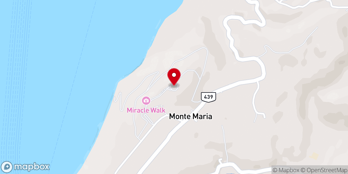 Map showing location of Montemaria International Pilgrimage and Conference Center