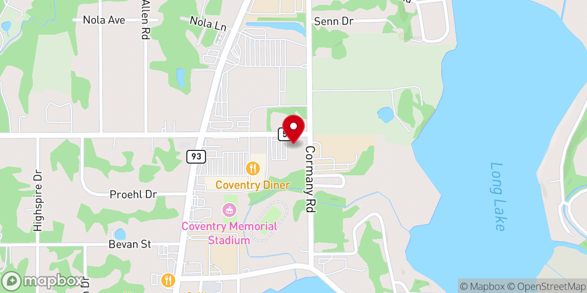 Map showing location of Community Church of Portage Lakes