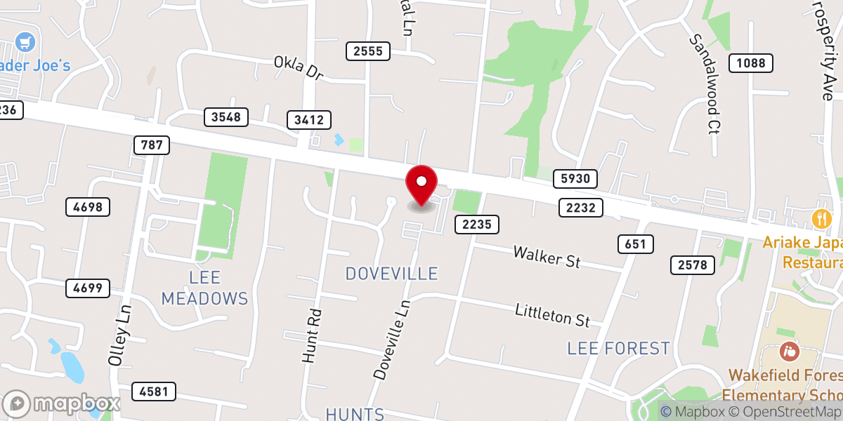 Map showing location of Providence Presbyterian Church