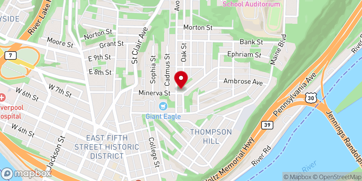 Map showing location of First Free Methodist Church