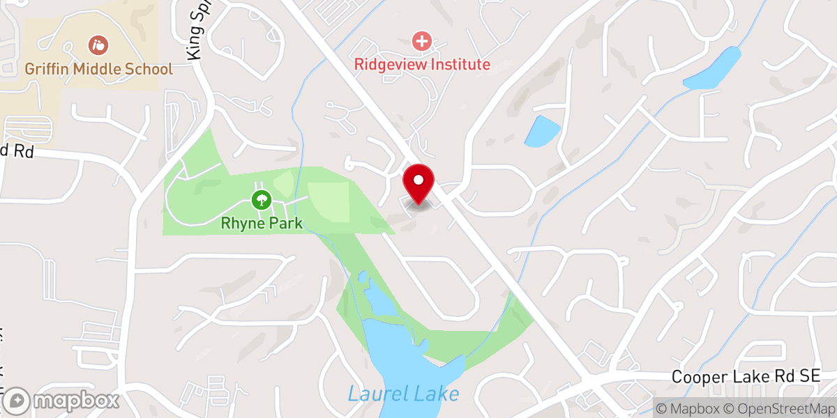 Map showing location of Reformation Presbyterian Church of Atlanta