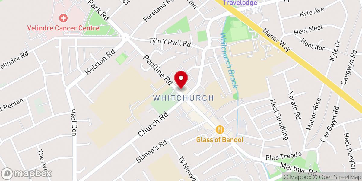 Map showing location of Bethel Baptist Church