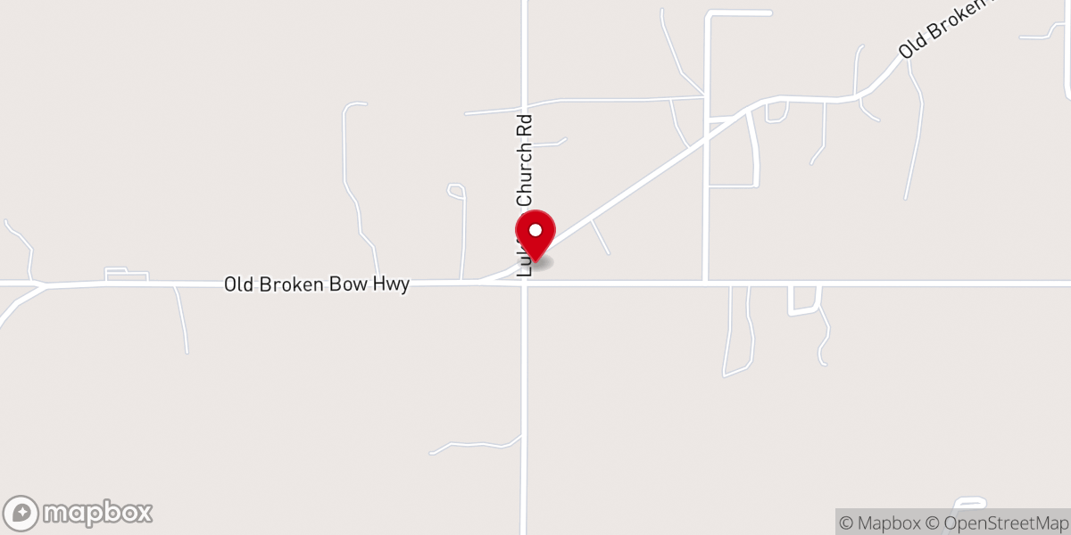 Map showing location of Lukfata Baptist Church