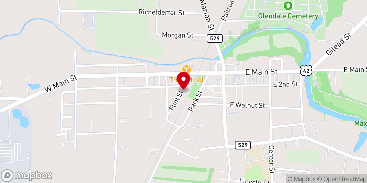 Map showing location of Cardington Community Food Pantry