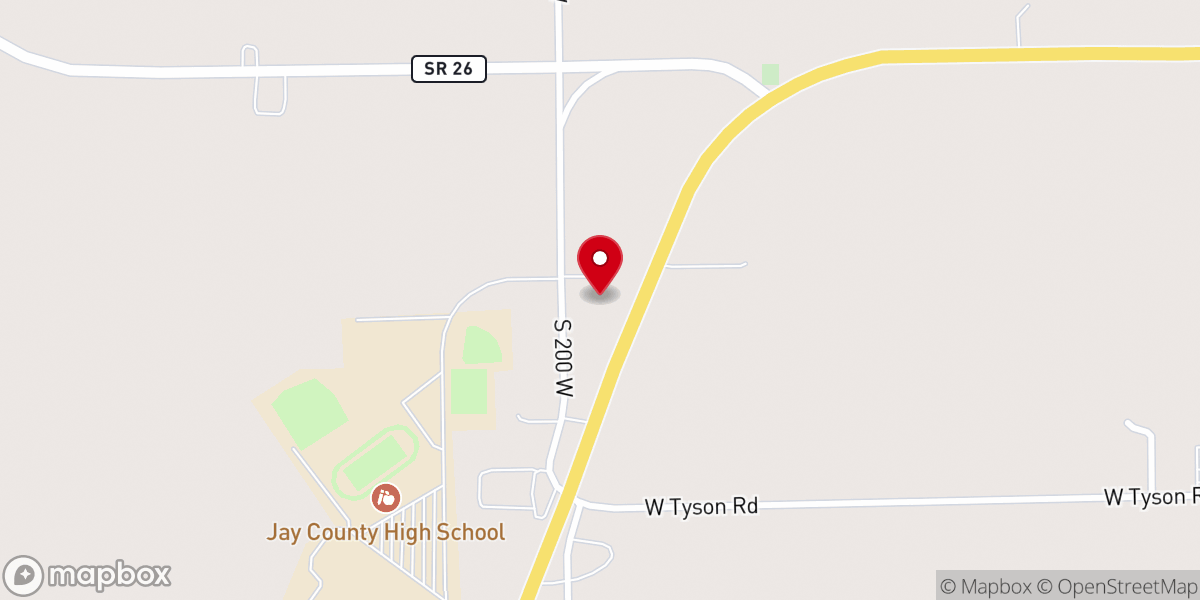 Map showing location of Jay County Christian Academy