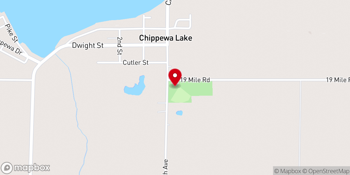Map showing location of Chippewa Township Community Building