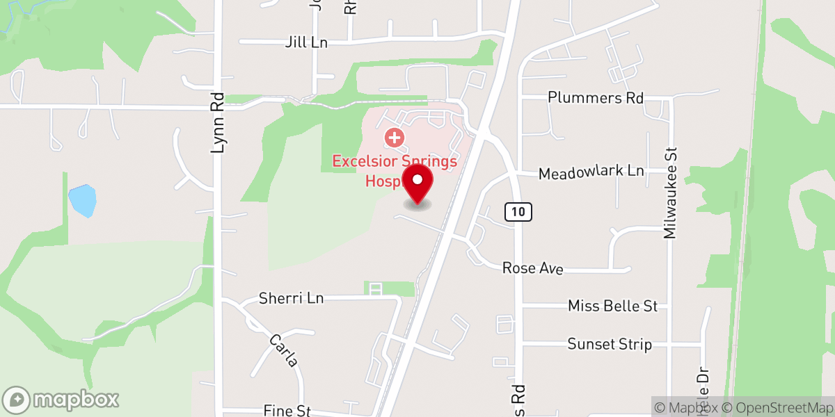 Map showing location of First United Methodist Church of Excelsior Springs
