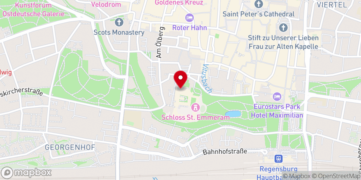 Map showing location of Basilika St. Emmeram