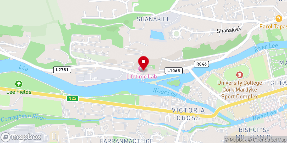 Map showing location of Old Cork Waterworks Experience