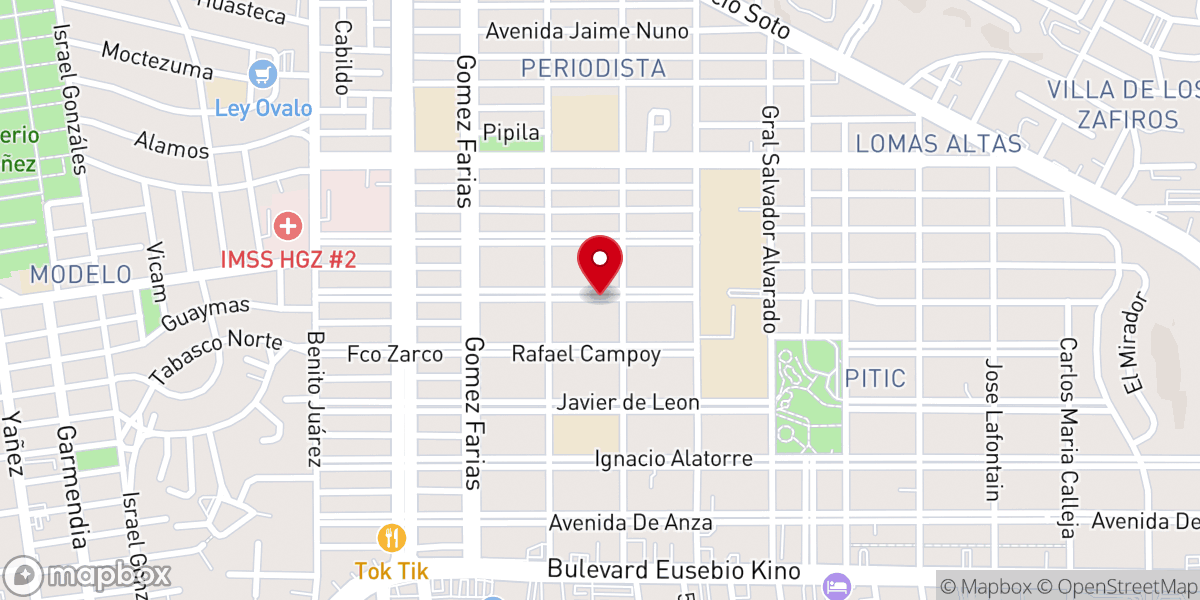 Map showing location of Hermosillo Sonora Mexico Temple