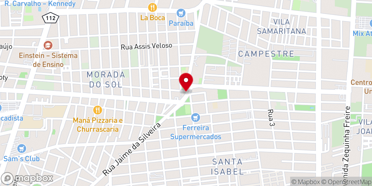 Map showing location of Igreja Batista Morada do Sol