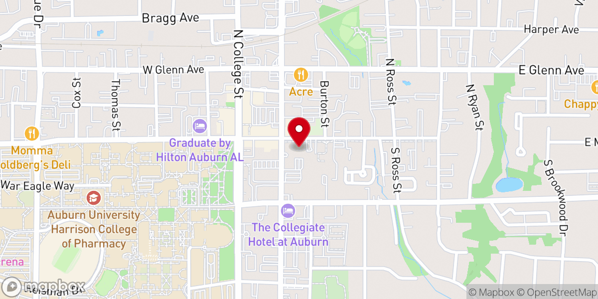 Map showing location of Auburn United Methodist Church