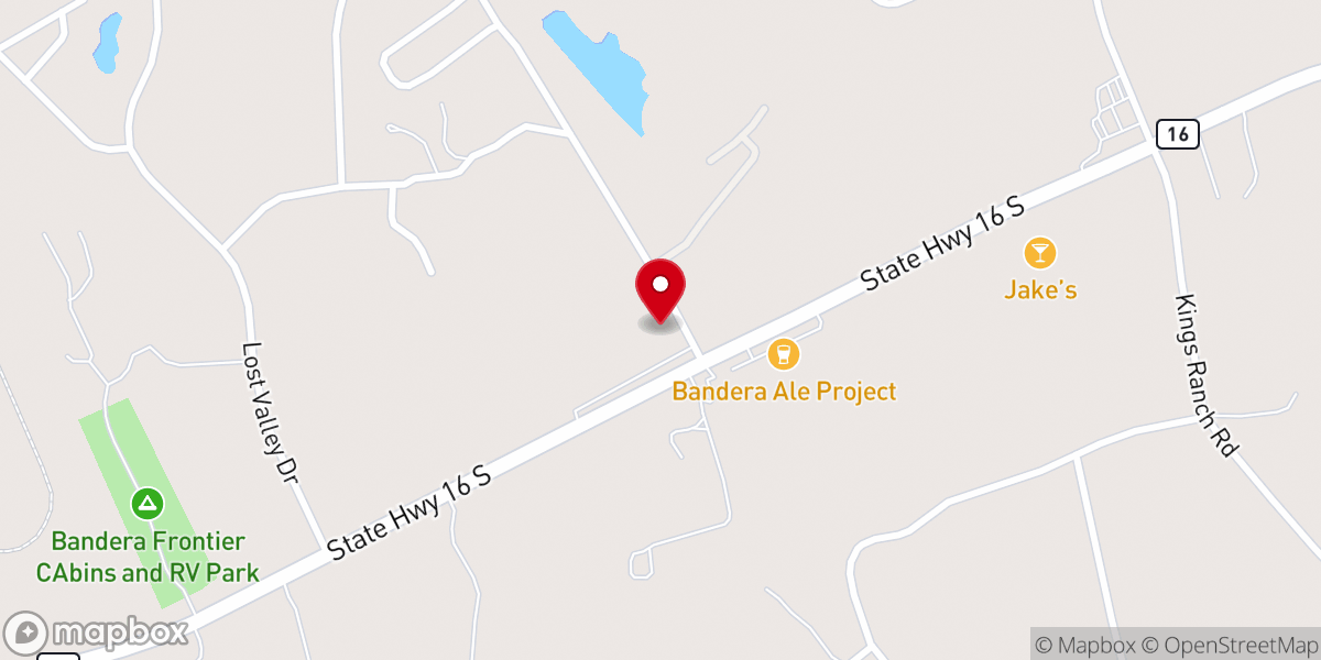Map showing location of Bandera Community Church