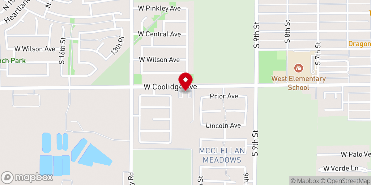 Map showing location of Coolidge Church of the Nazarene (CCN)