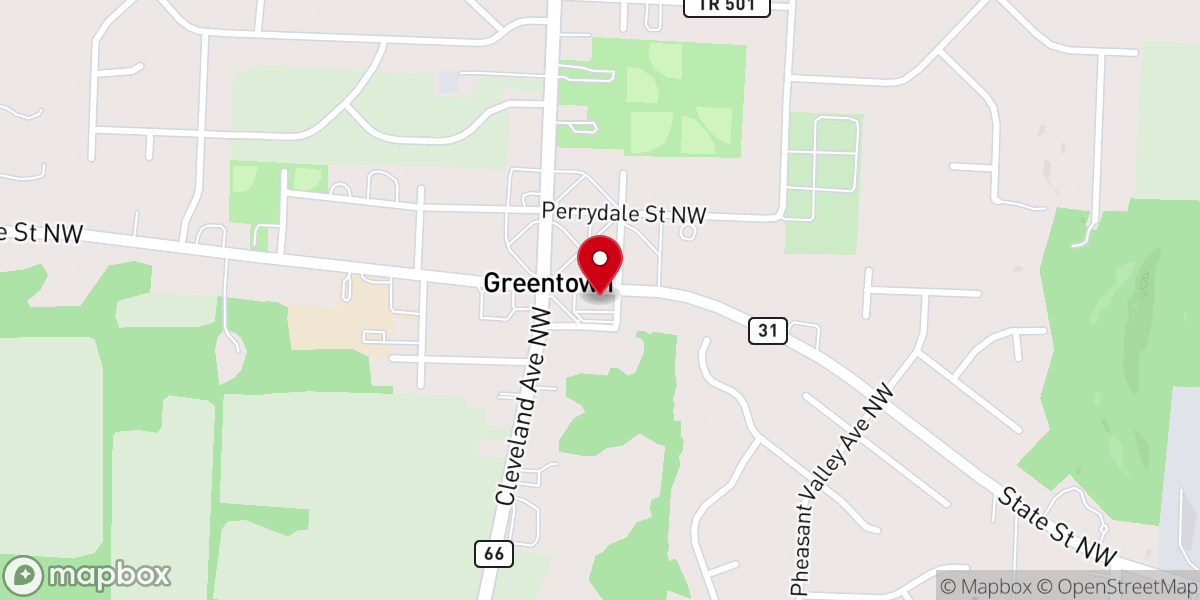 Map showing location of Greentown United Methodist Church