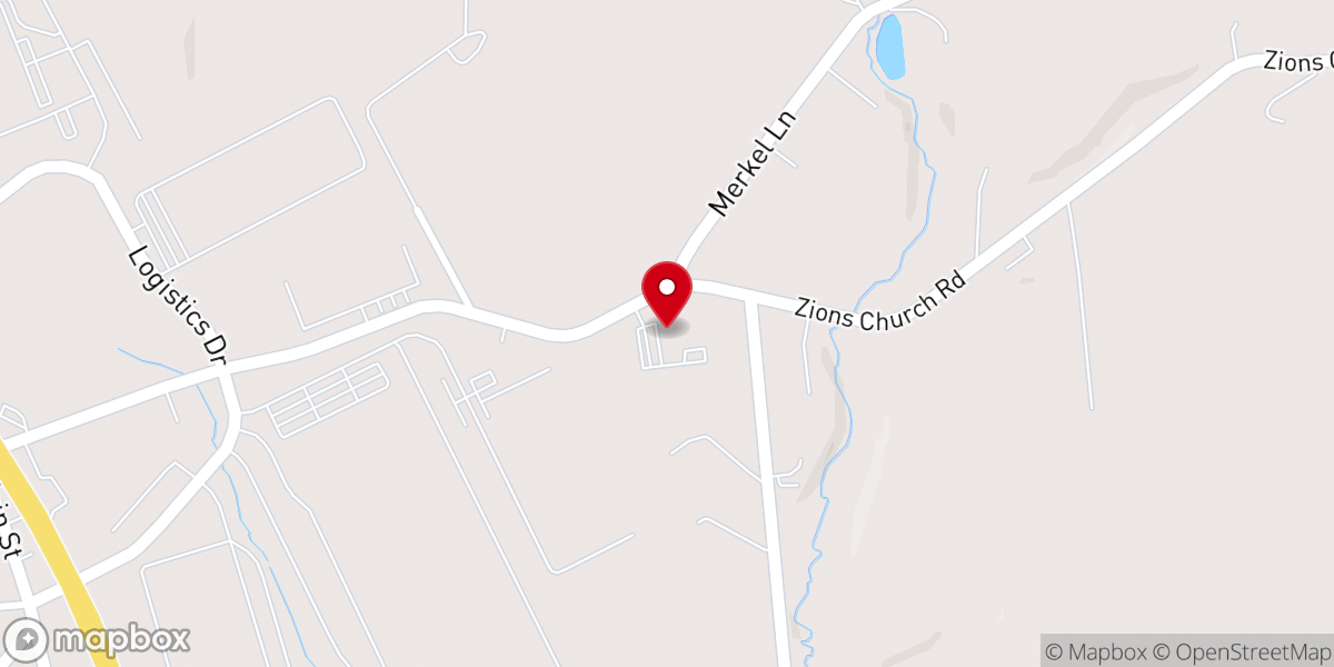 Map showing location of Zion's United Church of Christ