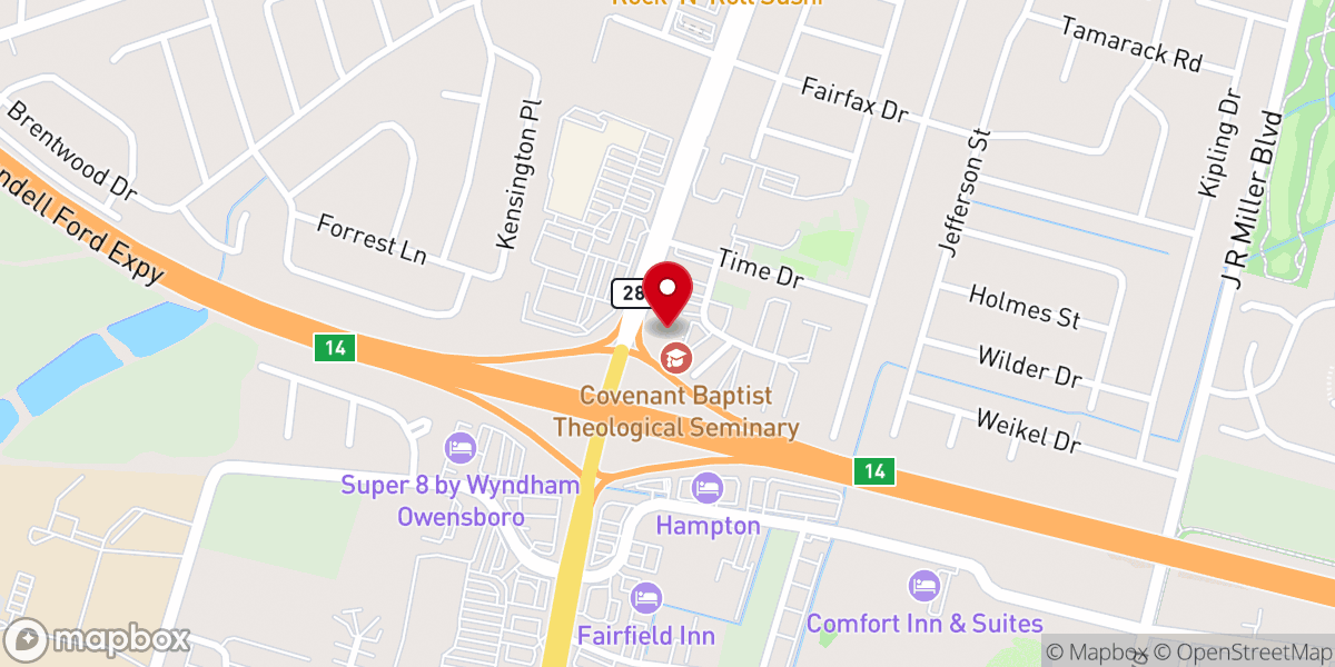 Map showing location of Grace Reformed Baptist Church