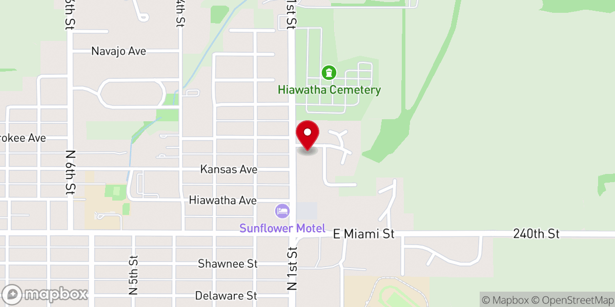Map showing location of Christian Center