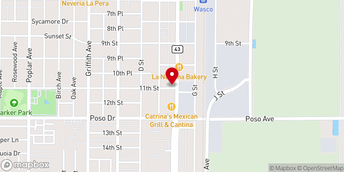 Map showing location of Christ Community Church of Wasco