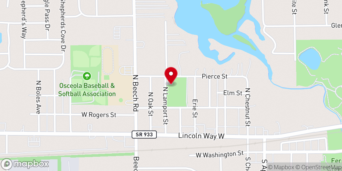 Map showing location of Fern Hunsberger Park