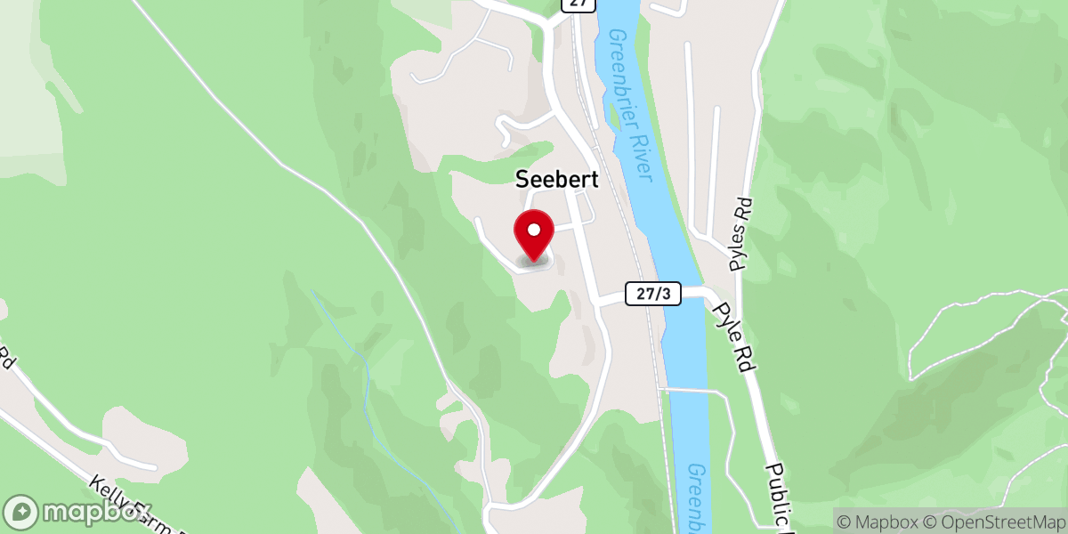 Map showing location of Seebert United Methodist Church