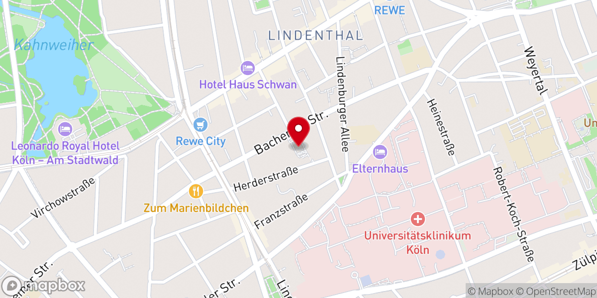 Map showing location of Pfarrei St. Stephan Köln-Lindenthal